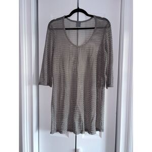 Vintage Y2K Dream Beach Taupe Knit Swim Cover Up Made in USA Size Large